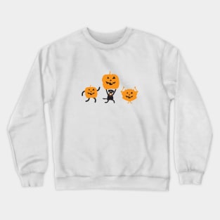 Black Dog Puppy with Halloween Jack-O-Lanterns Crewneck Sweatshirt